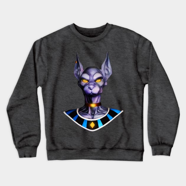 Lord of Destruction Beerus-sama! Crewneck Sweatshirt by iQdesign